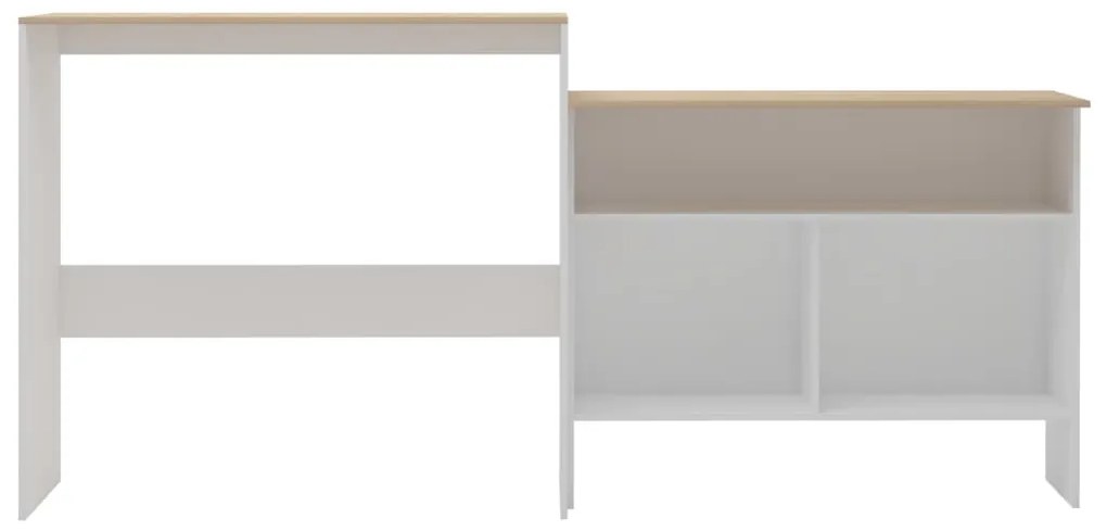 Conjunto de 2 Mesas de Bar Hanise Modulares - Branco/Carvalho - Design