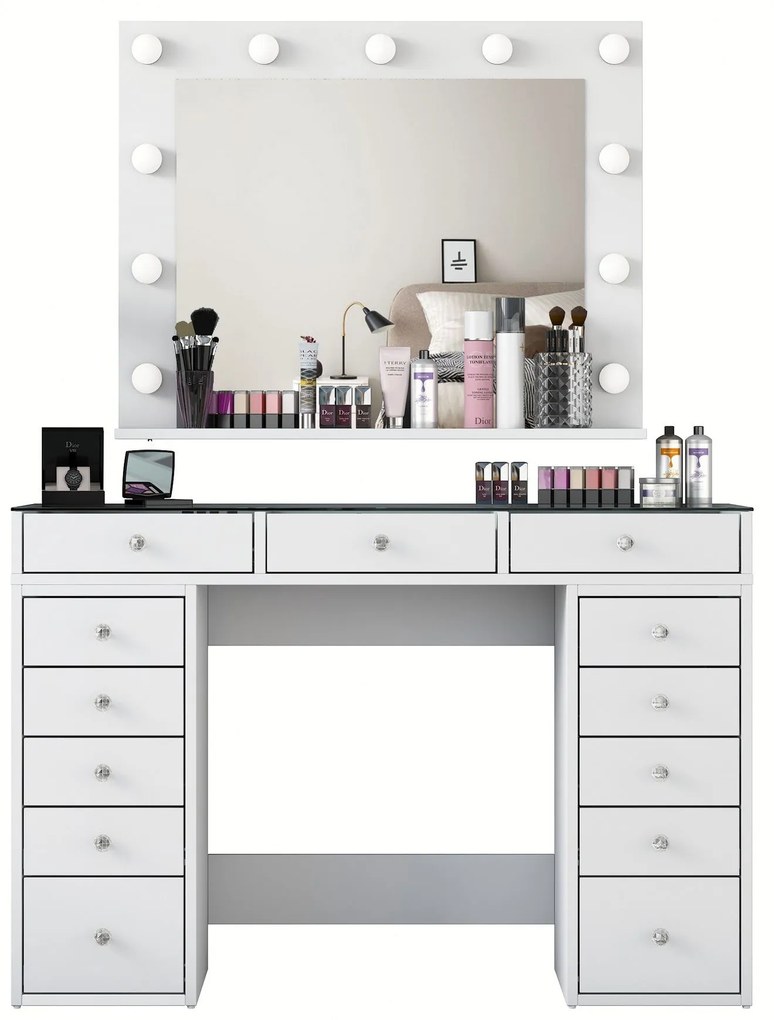 Mesa de Maquilhagem BJ118 – Branco – 120x79,8x44,5 cm