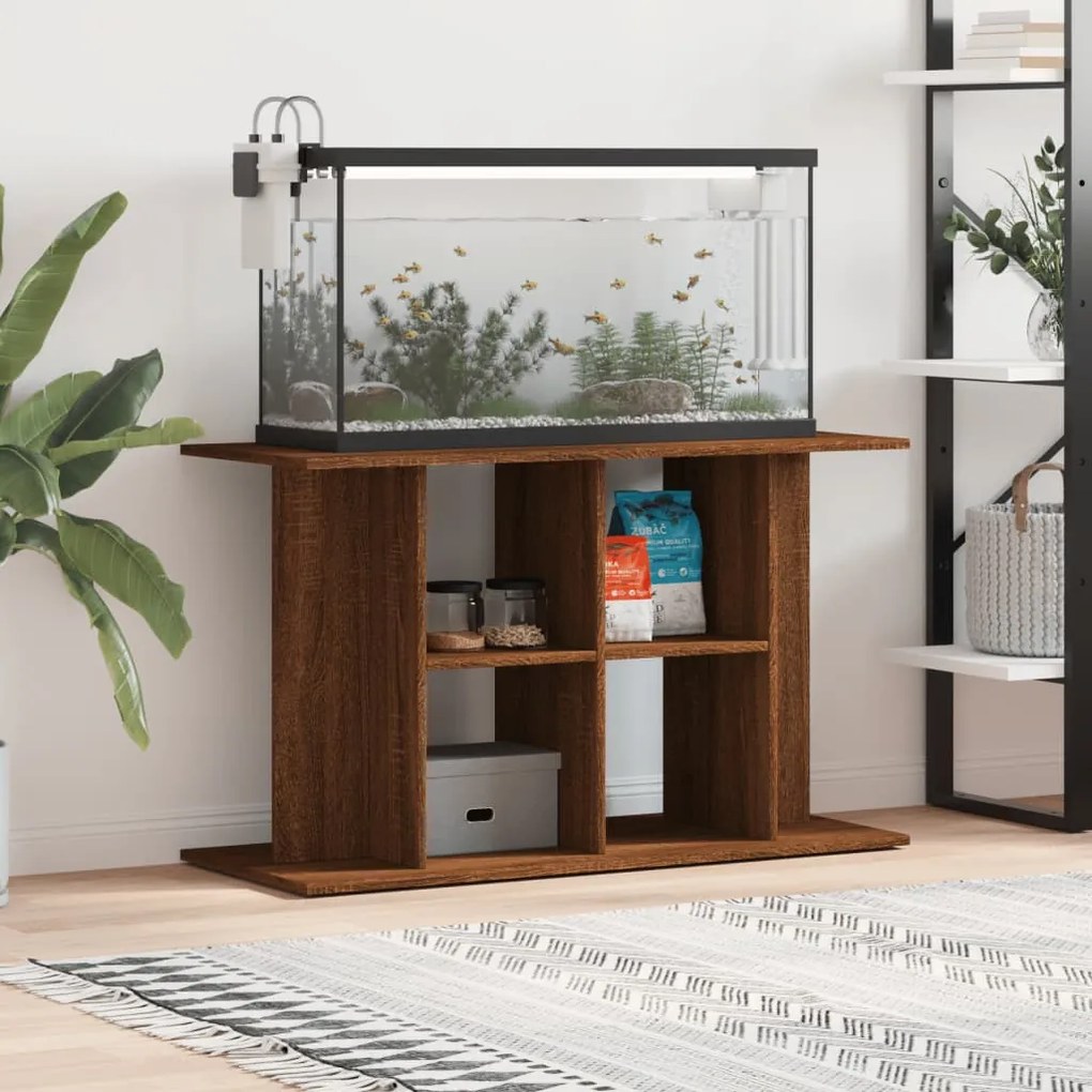 833590 vidaXL Suporte de aquário 100x40x60cm deriv. madeira carvalho castanho