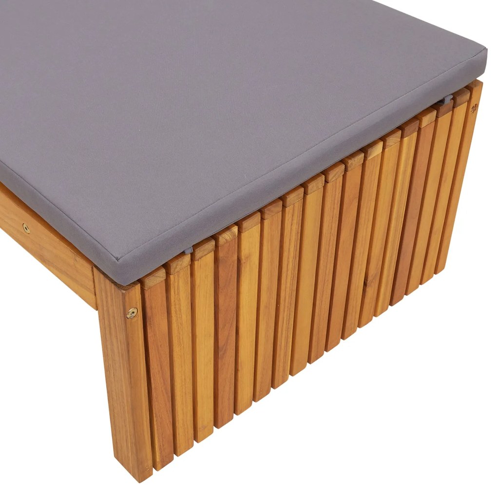 Espreguiçadeira com Almofada 200x55x30 cm Madeira Sólida de Acácia