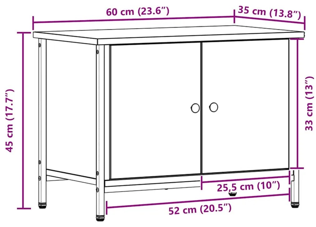 Suporte para TV Old Wood da Madeira velha 60 x 35 x 45 cm Durável