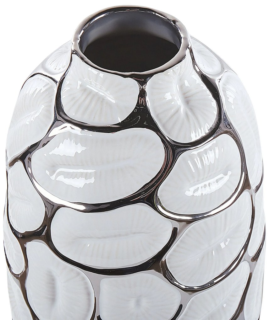 Vaso de cerâmica grés branca 28 cm CENABUM Beliani