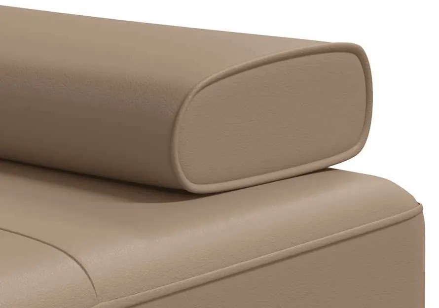 Sofá-cama em forma de L 255x140x70 cm couro artif. cappuccino