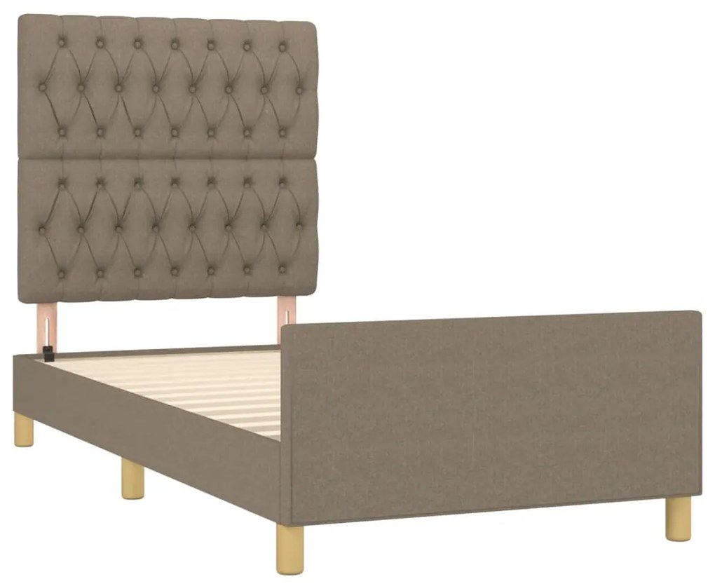 Estrutura de cama sem colchão 90x190 cm tecido cinzento
