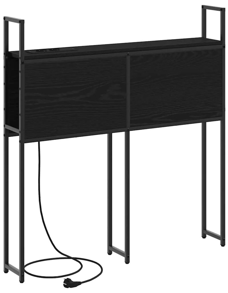 Cabeceira de armazenamento com cabeceira Carvalho preto 90 cm