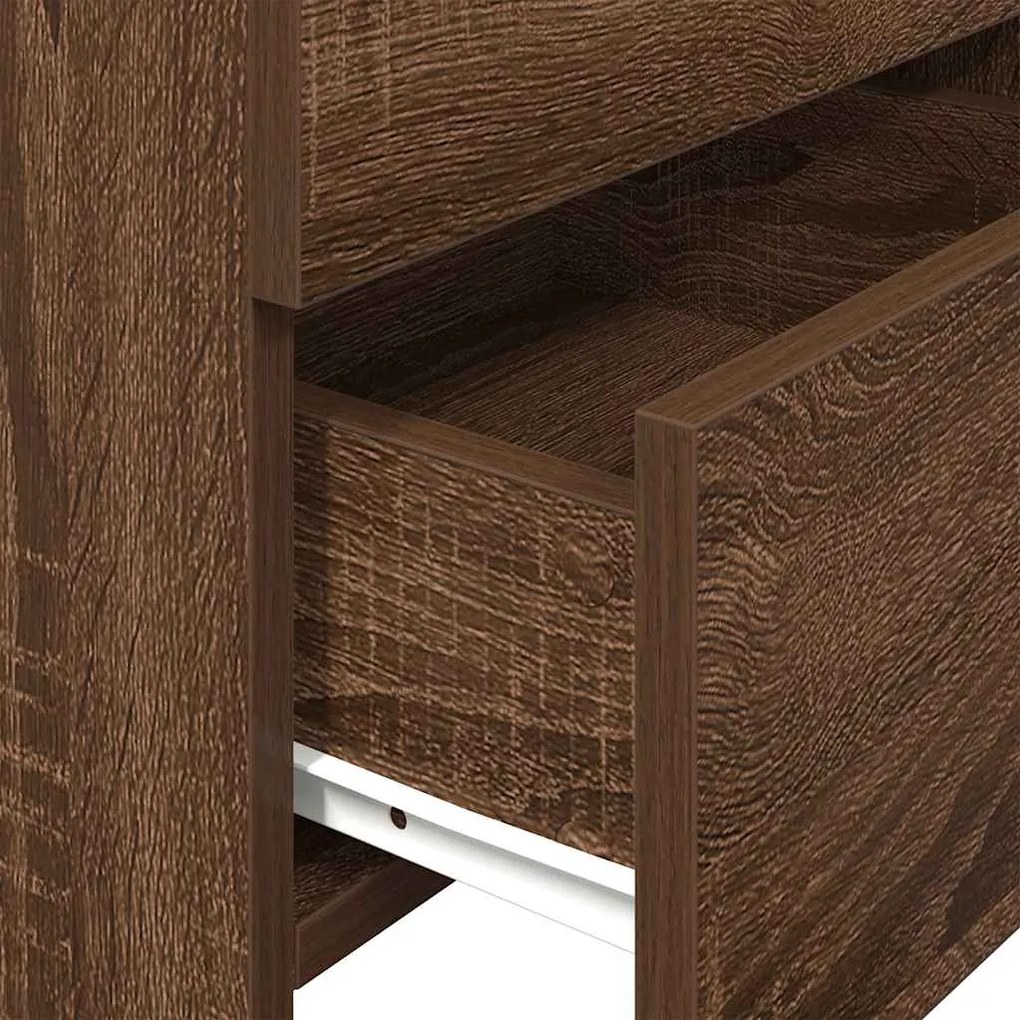 Mesas de cabeceira 2 peças com 2 gavetas carvalho castanho 40x36,5x62