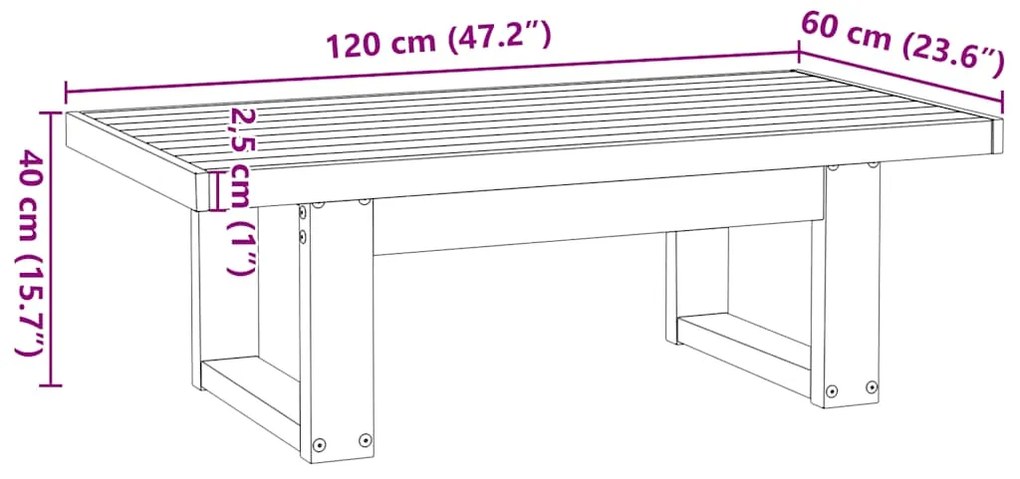 Mesa de centro NOAIN pernas em forma de U 120x60x40 cm