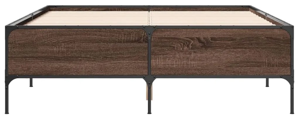 Estrutura de cama 140x200cm derivados madeira/metal
