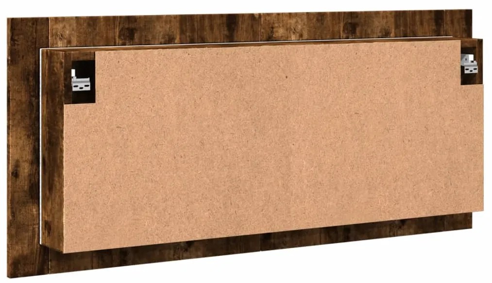 Armário espelhado casa de banho LED 100x12x45cm carvalho fumado