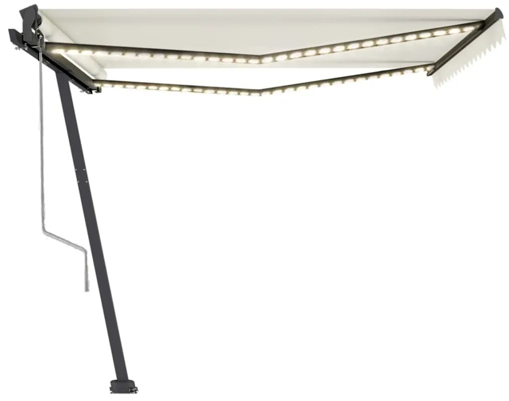 Toldo automático com LED e sensor de vento 400x350 cm cor creme