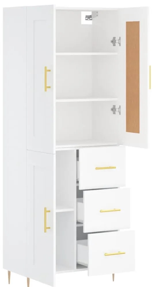 Armário alto 69,5x34x180 cm derivados de madeira branco