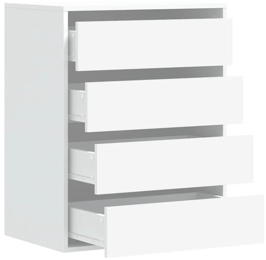 Cómoda com 4 Gavetas - 60x41x76 cm - derivados de madeira - branco