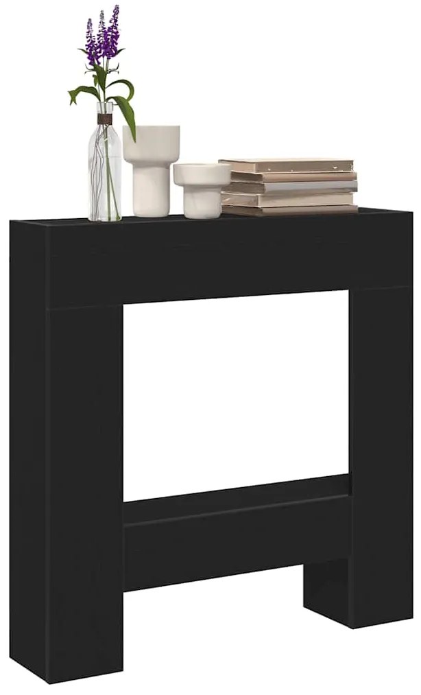 Cornija de lareira 81x18x82 cm deriv. de madeira carvalho preto