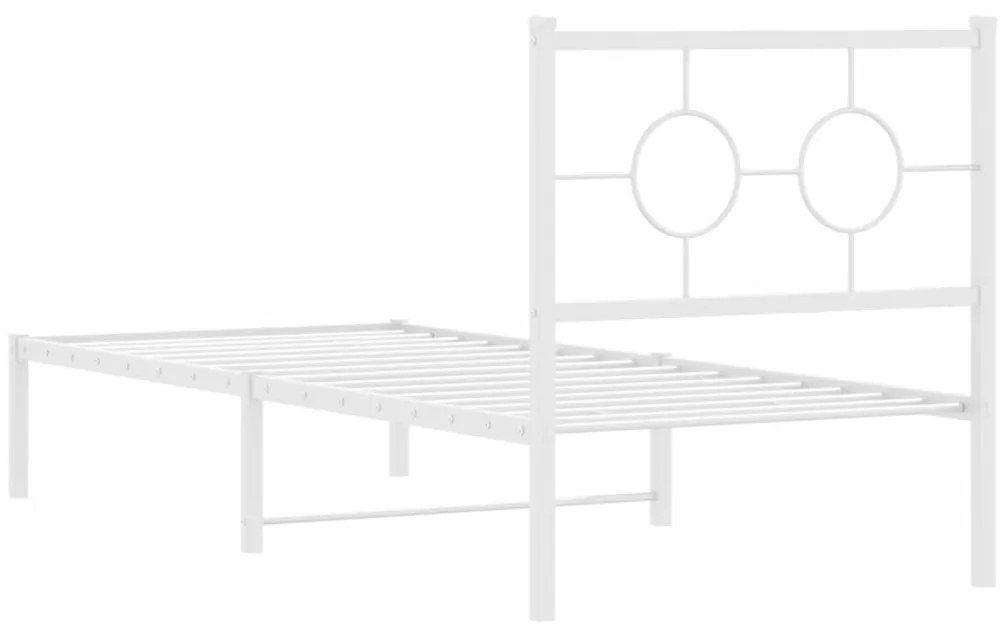 Estrutura de cama com cabeceira 80x200 cm metal branco