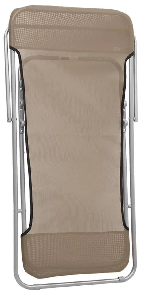 Cadeiras praia dobráveis 2pcs textilene/aço cinza-acastanhado
