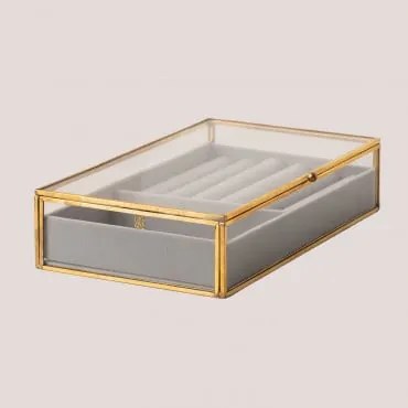 Caixa De Joias De Vidro Olena Dourado - Sklum