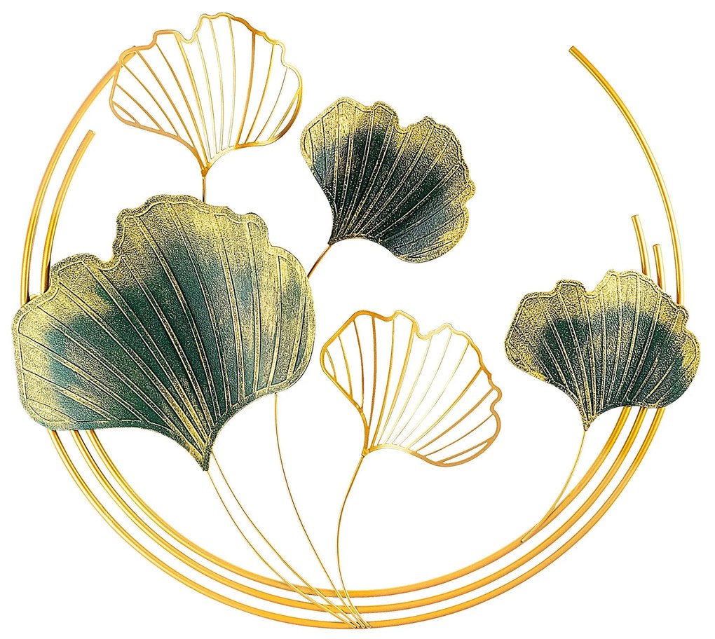 Acessório de Parede Decorativo Bys-009 – Verde/Dourado – 70 x 70 x 7 c