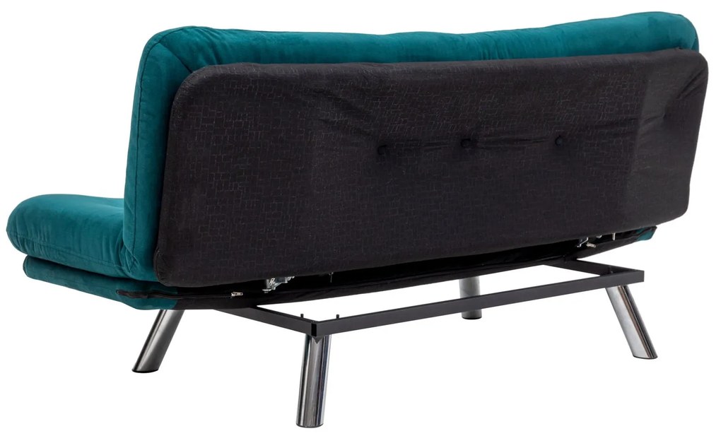 Sofá-cama de 3 lugares Misa – Verde Petróleo – 52x175x40 cm