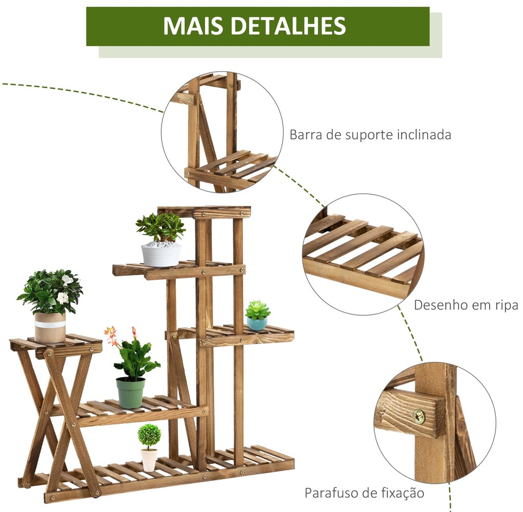 Suporte para Plantas Estante para Plantas de Madeira Estante para Flor
