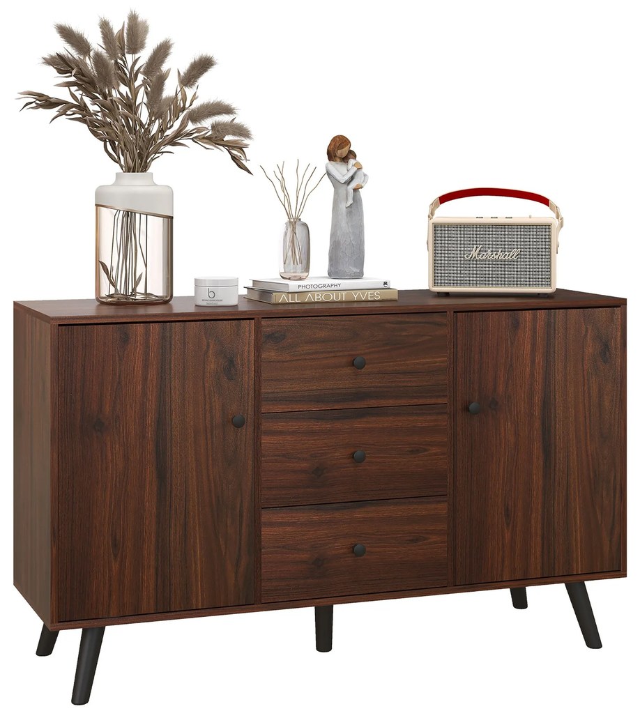 Aparador para Sala de Estar - Buffet Moderno com 2 Portas e 3 Gavetas