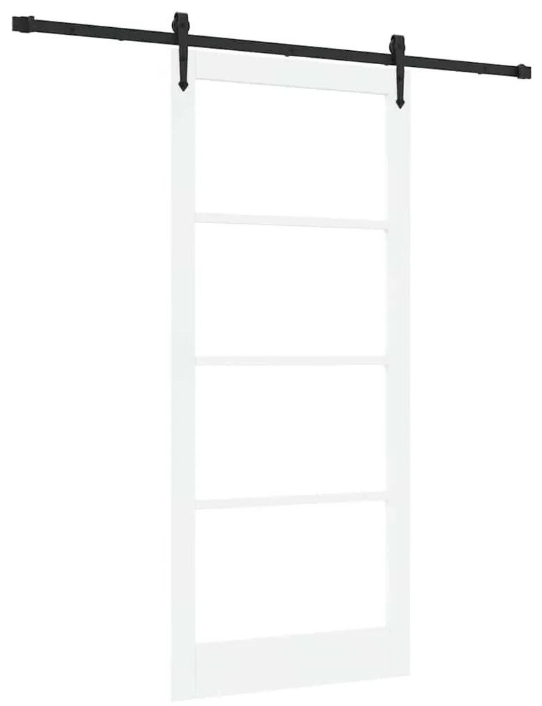Conjunto de Porta Deslizante vidaXL com Hardware Branco 93x211 cm Made