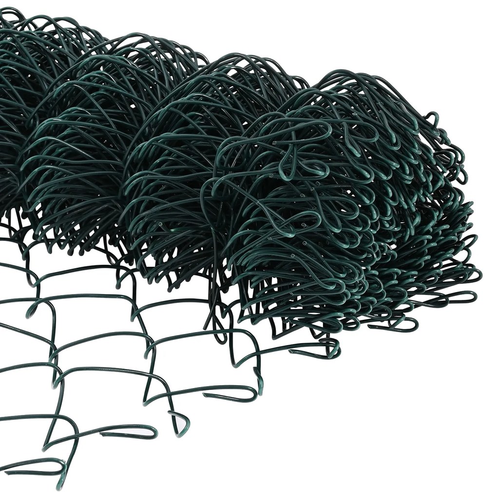 Conjunto de Cerca de Jardim Conjunto de 2 Verde Metal 25x1,5 m
