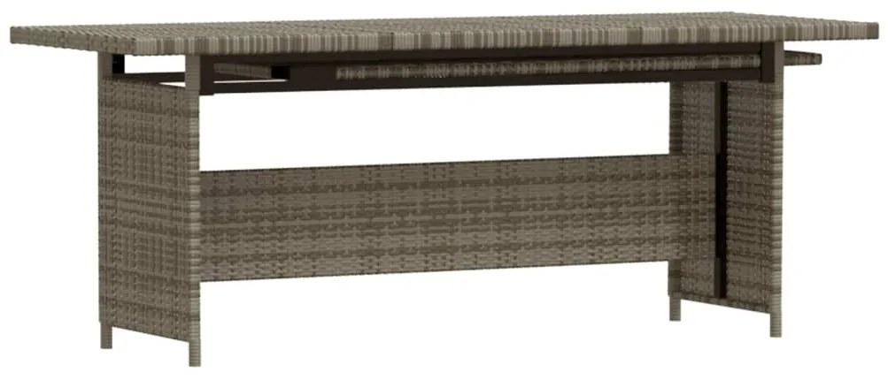 3 pcs conjunto lounge de jardim c/ almofadões vime PE cinzento
