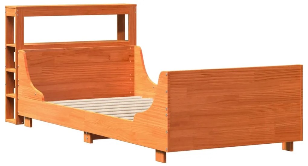 Cama sem colchão 100x200 cm pinho maciço castanho-mel