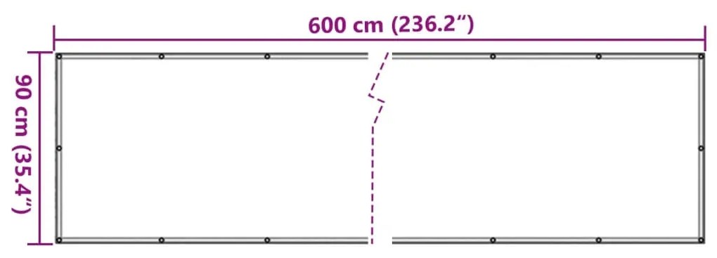 Tela de varanda tecido Oxford 90x600 cm antracite