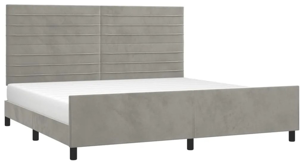 Estrutura de cama sem colchão 200x200 cm veludo cinzento-claro
