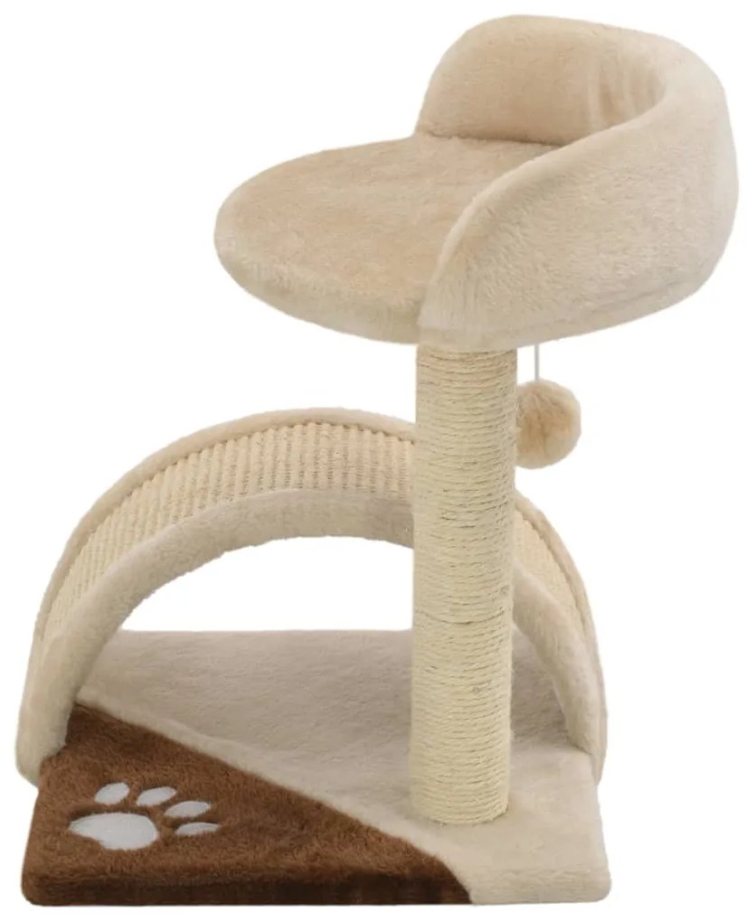 Árvore p/ gatos c/postes arranhadores sisal 40 cm bege/castanho