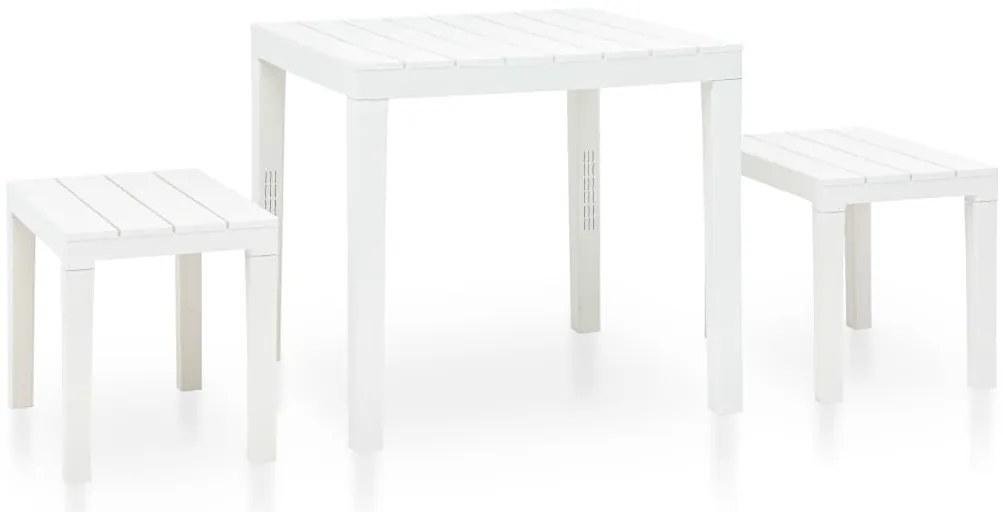 Mesa de jardim com 2 bancos plástico branco