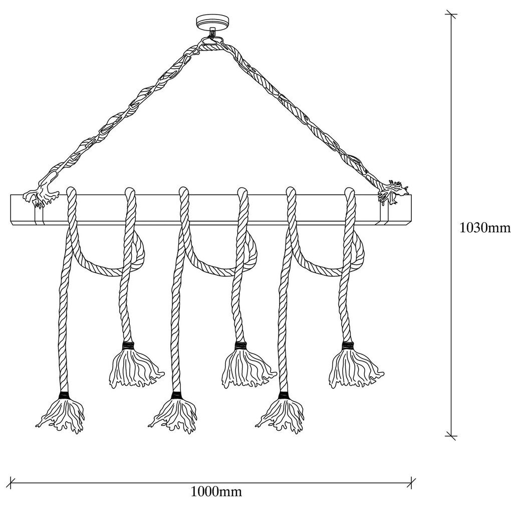 Candeeiro Suspenso Erebos – Madeira – 100 x 7 cm