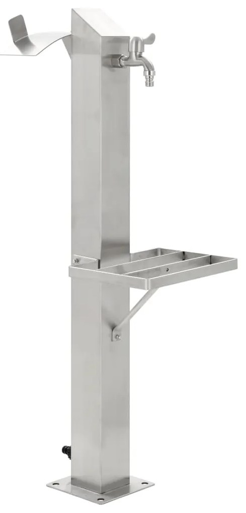 vidaXL Coluna de água para jardim em aço inoxidável quadrada 95 cm
