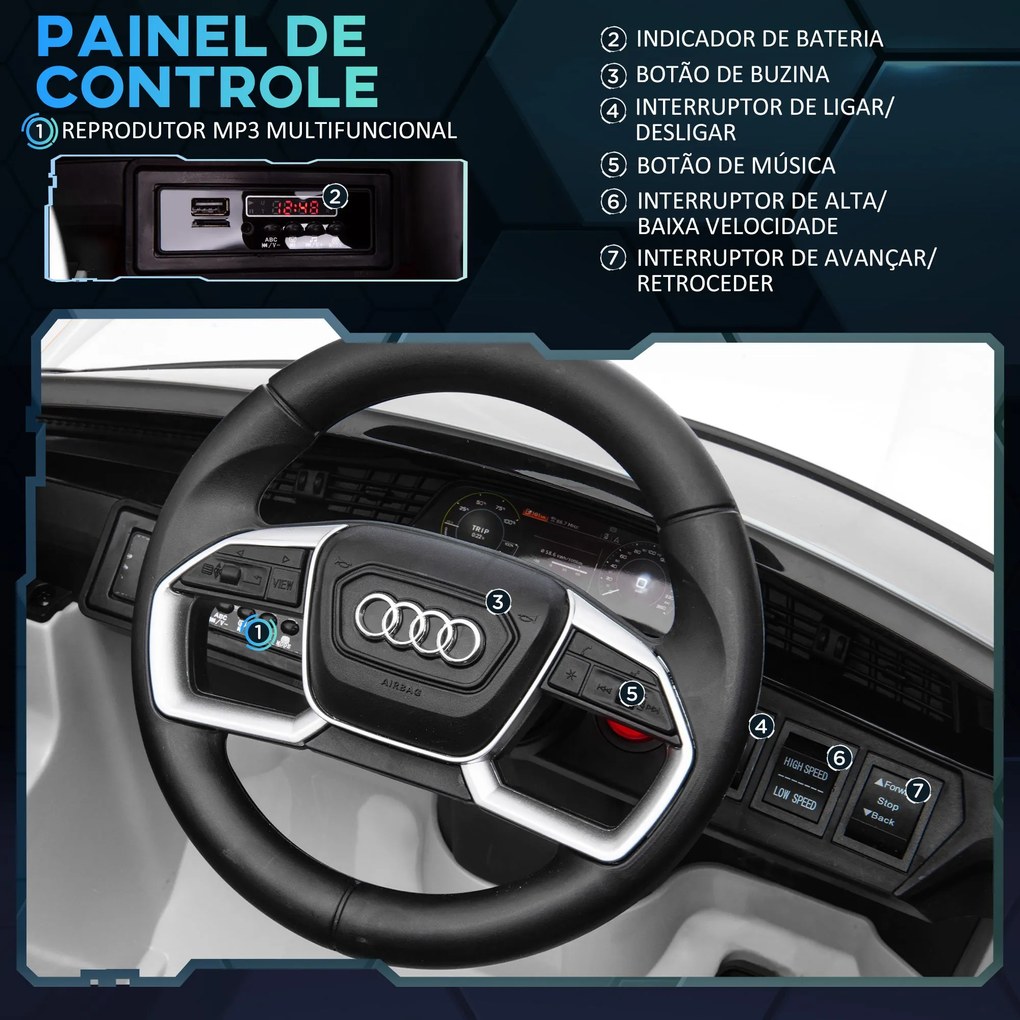 HOMCOM Carro Elétrico Audi E-Tron 12V para Crianças acima de 3 Anos co