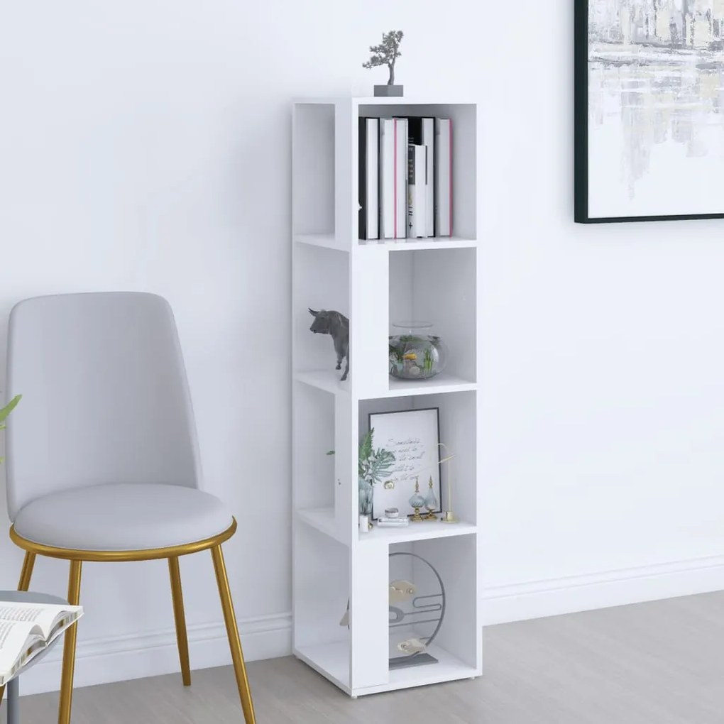 vidaXL Armário de canto 33x33x132 cm contraplacado branco
