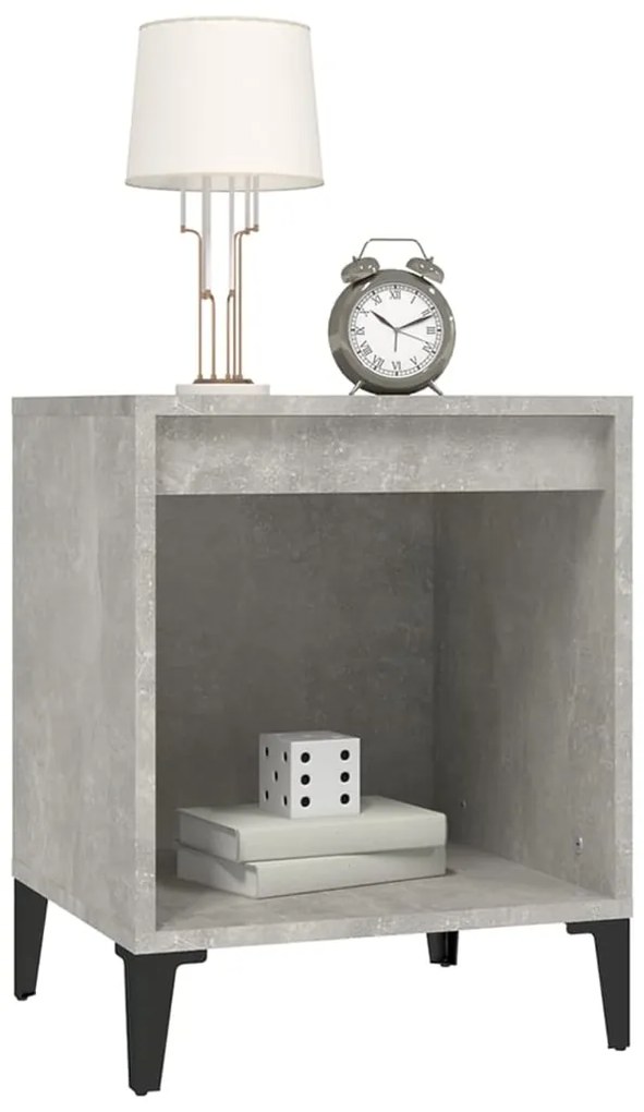 Mesa de cabeceira 40x35x50 cm cinza cimento