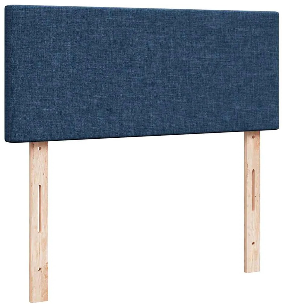 Cama Otomana com Colchão & LEDs Tecido Azul 120x200 cm