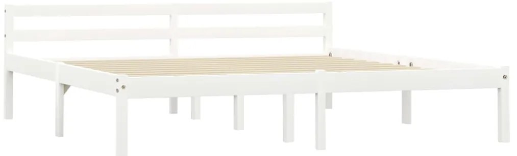 Estrutura de cama 180x200 cm pinho maciço branco