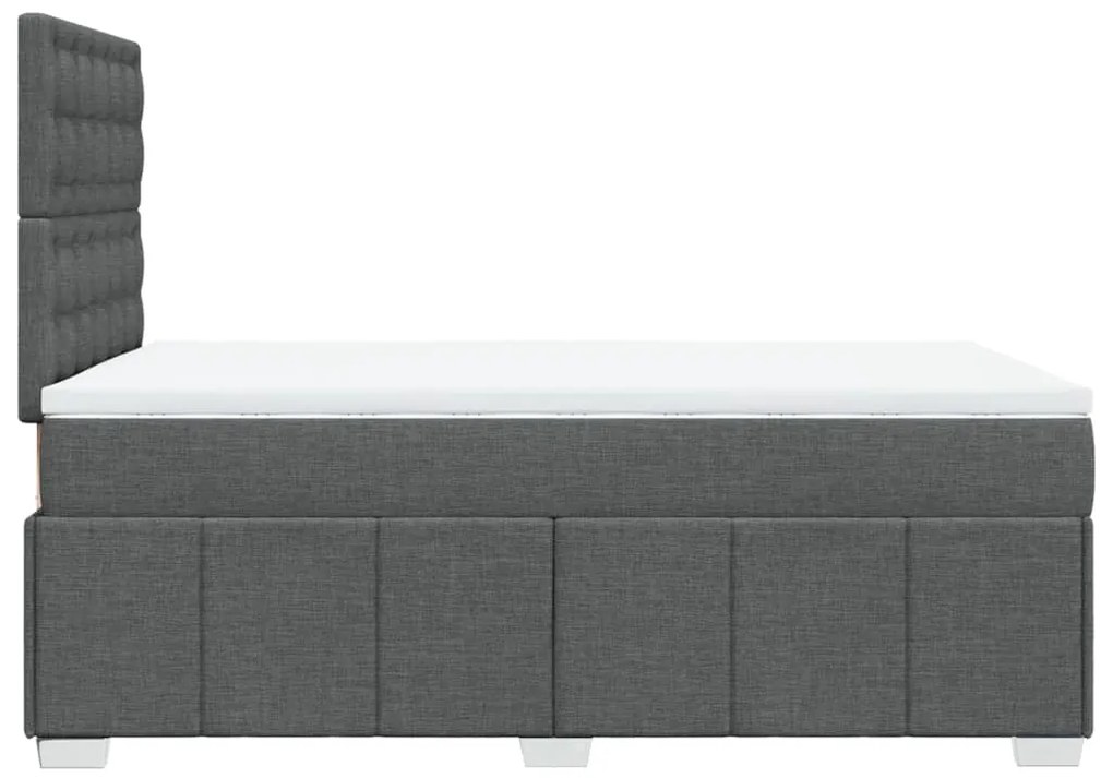 Cama boxspring com colchão 120x190 cm tecido cinzento-escuro