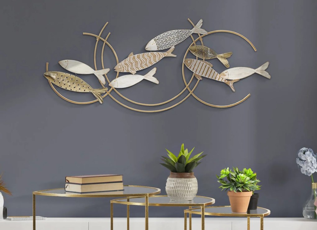 DECORAÇÃO DE PAREDE FISHY MOVE CM 142,9X5X61,6 MULTICOLORIDA