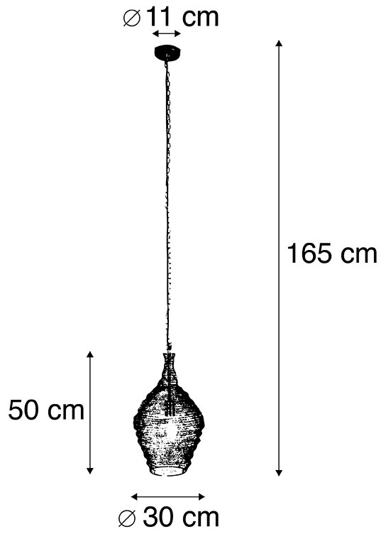 Candeeiro oriental suspenso dourado 30 cm - Nidum Oriental