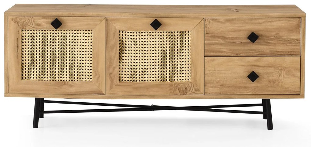 Móvel TV Hapsiyas – Carvalho Preto – 140 cm x 60 cm x 40 cm