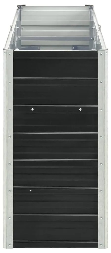 Canteiro elevado jardim aço galvanizado 240x40x77 cm antracite