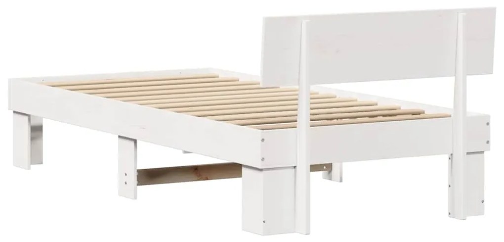 Estrutura da Cama com cabeceira Branco 100 x 200 cm