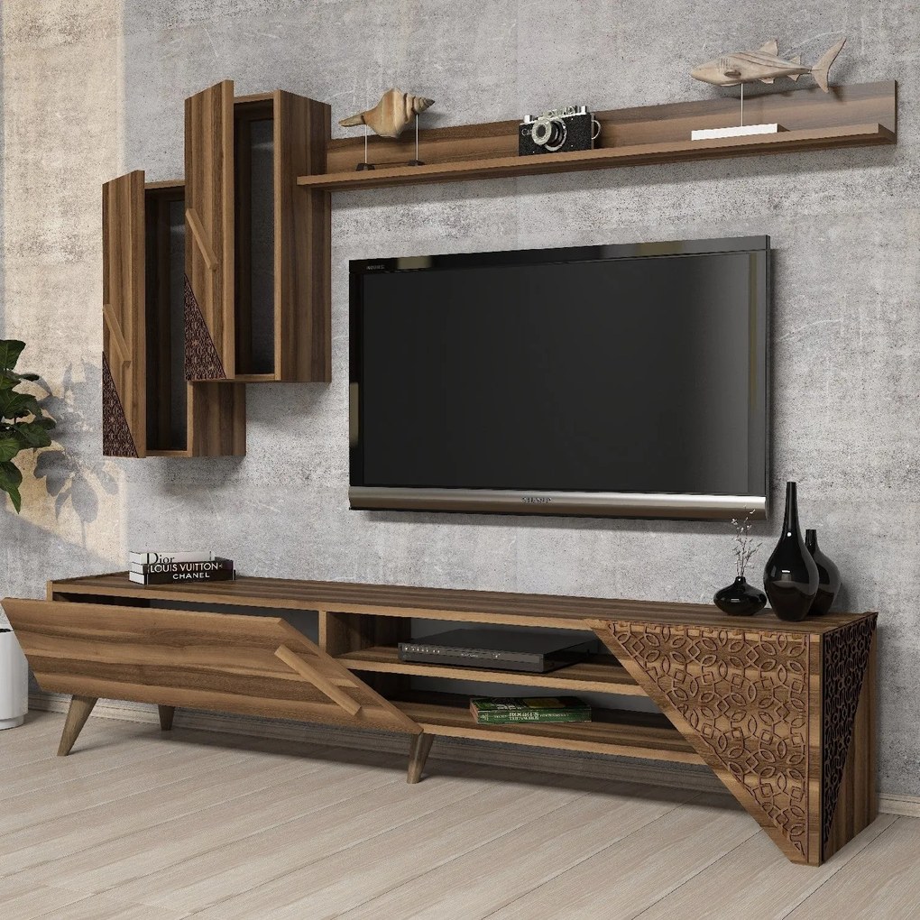 Móvel TV Beril – Nogueira – 180x40x37 cm