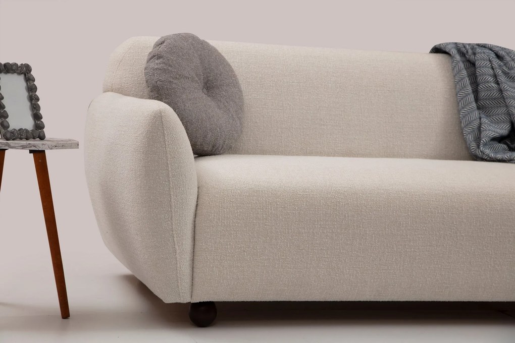 Sofá de 3 Lugares Eddy – Creme – 223 x 83 x 86 cm