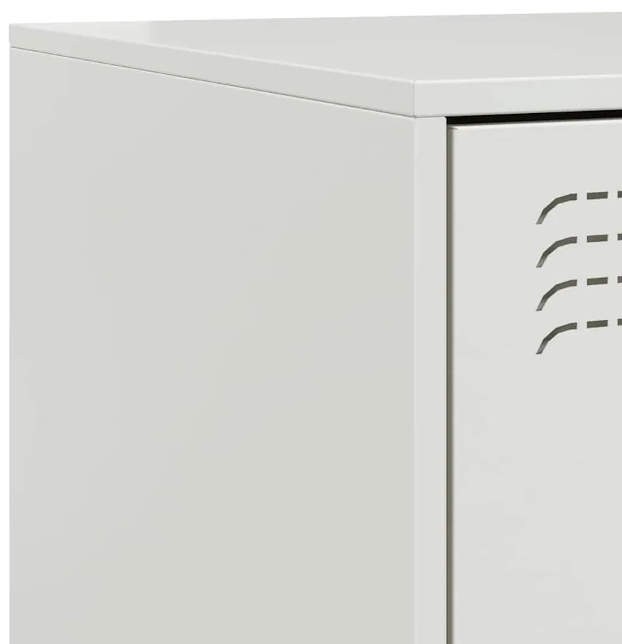 Mesa de cabeceira 34,5x39x44 cm aço branco