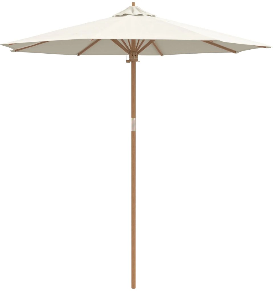 Guarda-sol de Jardim Creme Branco 240x260 cm Bambu