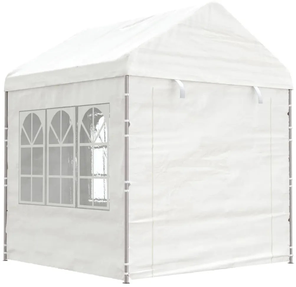 Gazebo com telhado 8,92x2,28x2,69 m polietileno branco